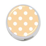 Polka Dots - White on Sunset Orange 4-Port USB Hub (Two Sides)
