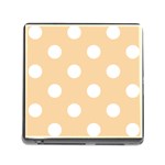 Polka Dots - White on Sunset Orange Memory Card Reader (Square)