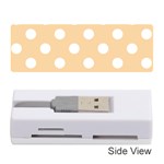 Polka Dots - White on Sunset Orange Memory Card Reader (Stick)