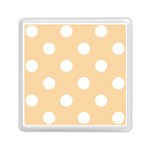 Polka Dots - White on Sunset Orange Memory Card Reader with Storage (Square)