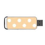 Polka Dots - White on Sunset Orange Portable USB Flash (One Side)