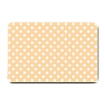 Polka Dots - White on Sunset Orange Small Doormat