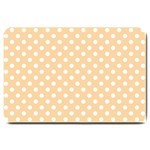 Polka Dots - White on Sunset Orange Large Doormat