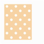 Polka Dots - White on Sunset Orange Small Garden Flag (Two Sides)