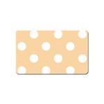 Polka Dots - White on Sunset Orange Magnet (Name Card)