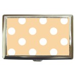 Polka Dots - White on Sunset Orange Cigarette Money Case