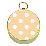 Polka Dots - White on Sunset Orange Gold Compass
