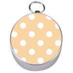Polka Dots - White on Sunset Orange Silver Compass