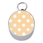 Polka Dots - White on Sunset Orange Silver Compass (Mini)