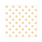 Polka Dots - Sunset Orange on White Small Satin Scarf  (Square)