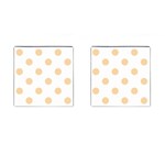 Polka Dots - Sunset Orange on White Cufflinks (Square)