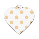 Polka Dots - Sunset Orange on White Dog Tag Heart (One Side)