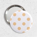 Polka Dots - Sunset Orange on White 2.25  Handbag Mirror