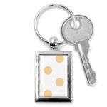 Polka Dots - Sunset Orange on White Key Chain (Rectangle)