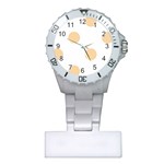 Polka Dots - Sunset Orange on White Nurses Watch