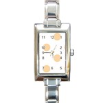 Polka Dots - Sunset Orange on White Rectangle Italian Charm Watch