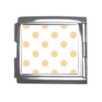 Polka Dots - Sunset Orange on White Mega Link Italian Charm (18mm)