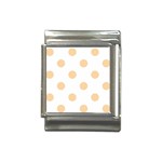 Polka Dots - Sunset Orange on White Italian Charm (13mm)