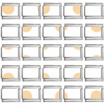 Polka Dots - Sunset Orange on White 9mm Italian Charm (25 pack)