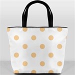 Polka Dots - Sunset Orange on White Bucket Bag