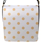 Polka Dots - Sunset Orange on White Flap Closure Messenger Bag (S)