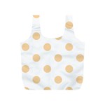Polka Dots - Sunset Orange on White Full Print Recycle Bag (S)