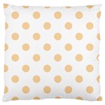 Polka Dots - Sunset Orange on White Large Cushion Case (Two Sides)
