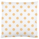 Polka Dots - Sunset Orange on White Large Flano Cushion Case (One Side)
