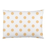 Polka Dots - Sunset Orange on White Pillow Case (One Side)