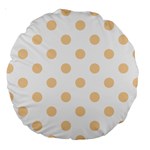 Polka Dots - Sunset Orange on White Large 18  Premium Round Cushion