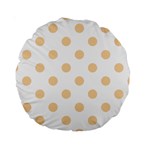 Polka Dots - Sunset Orange on White Standard 15  Premium Round Cushion