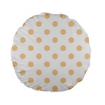 Polka Dots - Sunset Orange on White Standard 15  Premium Flano Round Cushion