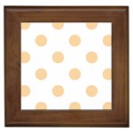 Polka Dots - Sunset Orange on White Framed Tile