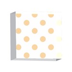 Polka Dots - Sunset Orange on White 4 x 4  Acrylic Photo Block
