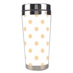 Polka Dots - Sunset Orange on White Stainless Steel Travel Tumbler