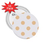 Polka Dots - Sunset Orange on White 2.25  Button (10 pack)