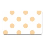 Polka Dots - Sunset Orange on White Magnet (Rectangular)