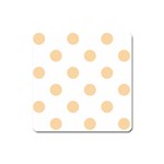 Polka Dots - Sunset Orange on White Magnet (Square)