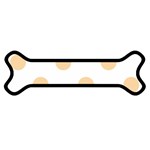 Polka Dots - Sunset Orange on White Magnet (Dog Bone)