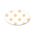 Polka Dots - Sunset Orange on White Sticker Oval (10 pack)