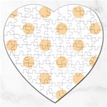 Polka Dots - Sunset Orange on White Jigsaw Puzzle (Heart)