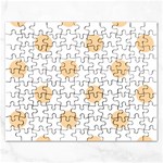 Polka Dots - Sunset Orange on White Jigsaw Puzzle (Rectangular)
