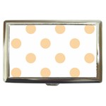 Polka Dots - Sunset Orange on White Cigarette Money Case