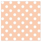 Polka Dots - White on Apricot Orange Large Satin Scarf (Square)