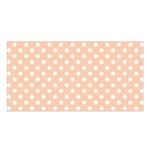 Polka Dots - White on Apricot Orange Satin Shawl