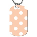 Polka Dots - White on Apricot Orange Dog Tag (One Side)