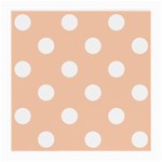 Polka Dots - White on Apricot Orange Medium Glasses Cloth (2 Sides)