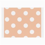Polka Dots - White on Apricot Orange Large Glasses Cloth
