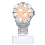 Polka Dots - White on Apricot Orange Nurses Watch