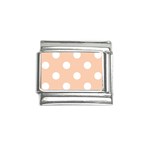 Polka Dots - White on Apricot Orange Italian Charm (9mm)